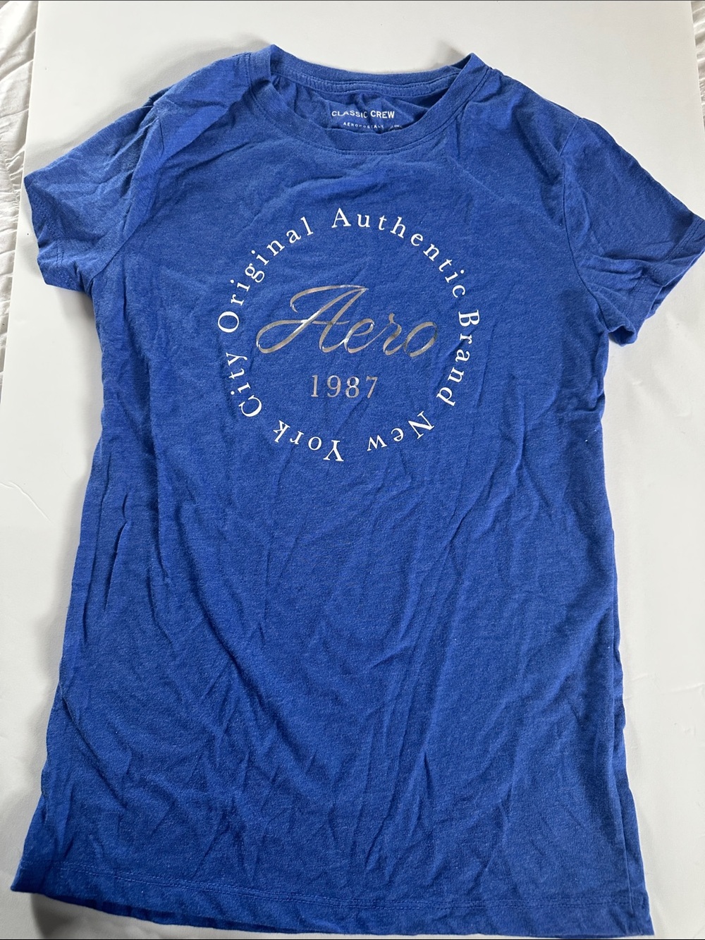 Aeropostale Blue 'Aero 1987' Short Sleeve Graphic Tee